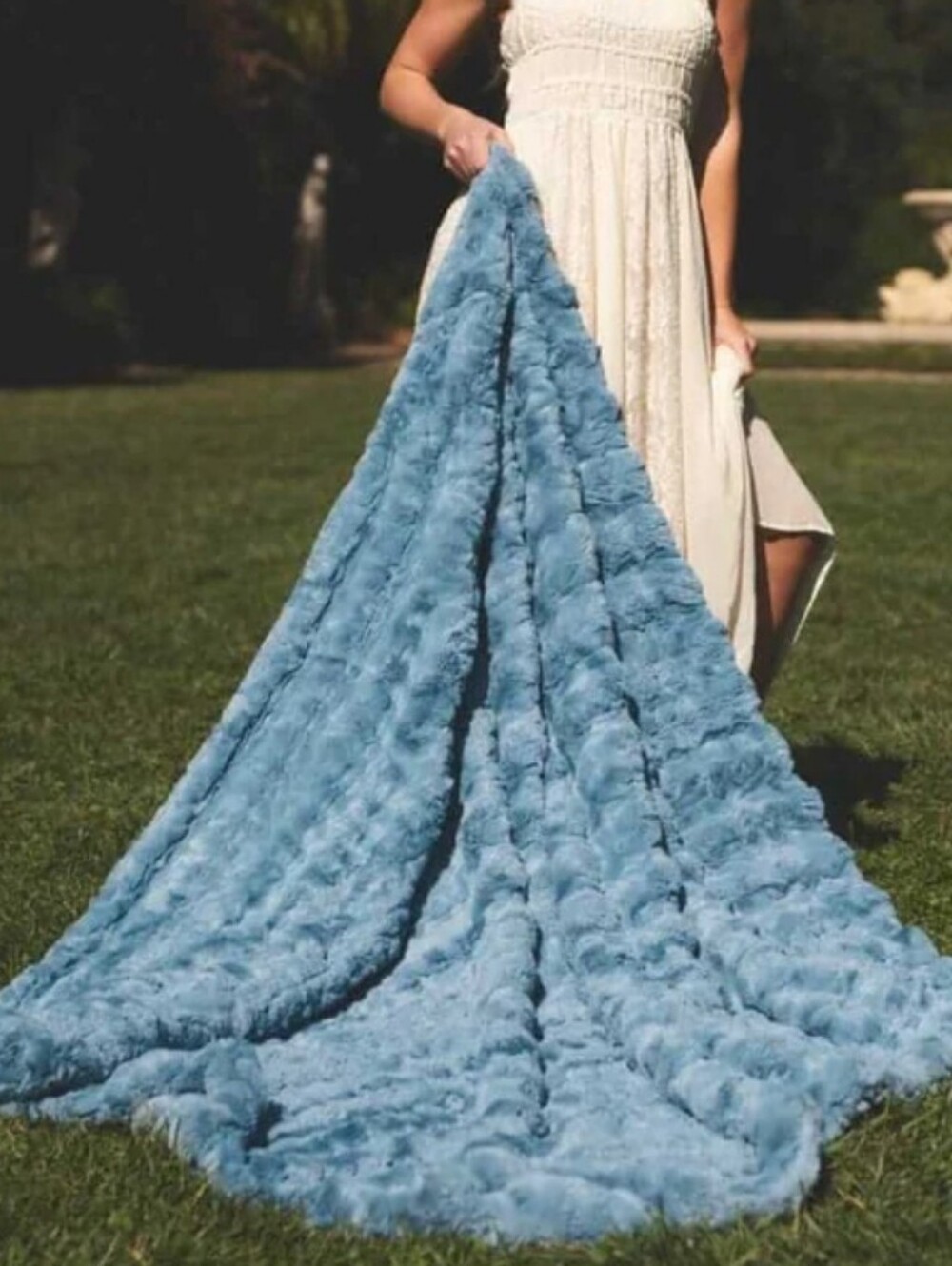 Minky Couture Ultra Sorbet Faded Denim Blanket Monster 72× 60